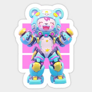 AKBLM - STARDUST MOBILE SUIT KUMA | KAWAII PASTEL COLORED MECHA MASCOT Sticker